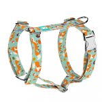 Róka mintás, zöld - Kutyahám és Macskahám - Cute Little Fox Light - april & june