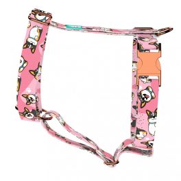   Pembroke Welsh Corgi, tricolor, pink - Dog Harness or Cat Harness - april & june