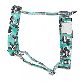   Boston Terrier, blue - Dog Harness or Cat Harness - april & june