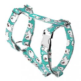 Samoyed, blue - Dog Harness or Cat Harness - april & june