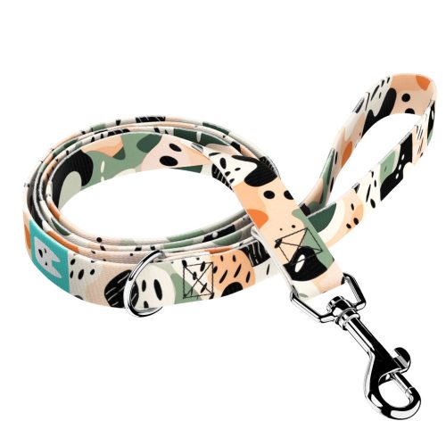 Pasztell, Oliva, Rózsaszín Kamuflázs - Kutya Póráz - Pastel Pink Camouflage - april & june