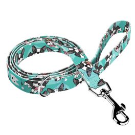 Boston Terrier, blue - Leash - april & june