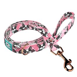 Boston Terrier, pink - Leash - april & june