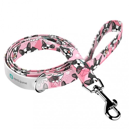 Boston Terrier, rózsaszín - Kutya Póráz - Boston Terrier, pink - april & june