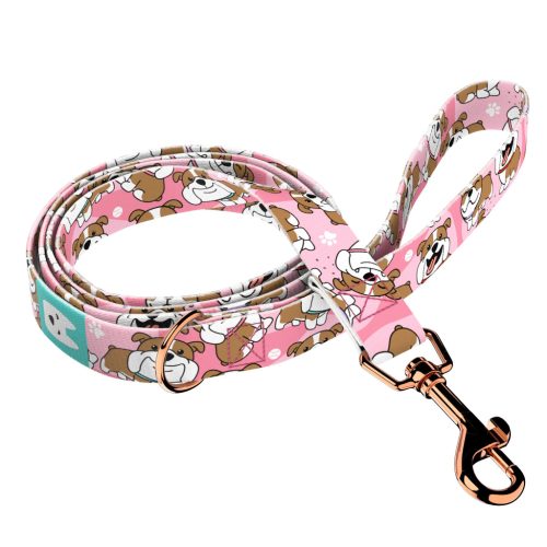 Angol bulldog, rózsaszín - Kutya Póráz - English Bulldog, pink - april & june