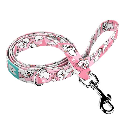 West Highland White Terrier, pink - Leash - april & june