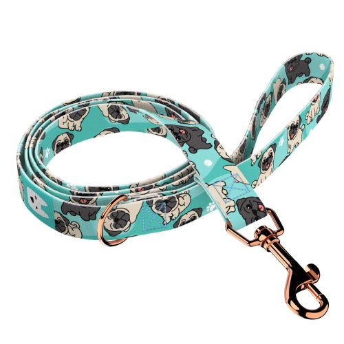 Mopsz, kék - Kutya Póráz - Pug, blue - april & june