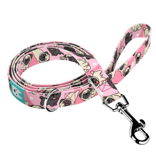 Mopsz, rózsaszín - Kutya Póráz - Pug, pink - april & june