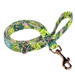 Monstera levelek rózsaszín alapon - Kutya Póráz - Tropical Monstera Leaves on Pink - april & june