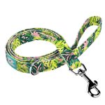 Monstera levelek rózsaszín alapon - Kutya Póráz - Tropical Monstera Leaves on Pink - april & june