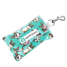  Pembroke Welsh Corgi, tricolor, blue - Poop bag holder - april & june