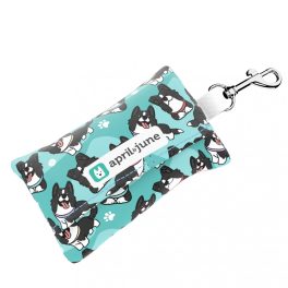 Border Collie, blue - Poop bag holder - april & june