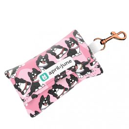 Border Collie, pink - Poop bag holder - april & june