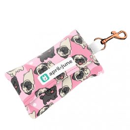 Pug, pink - Poop bag holder - april & june