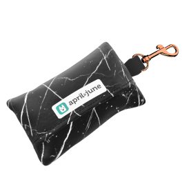   Fekete márvány - Kutyakaki zacskó tartó - Black Marble - april & june