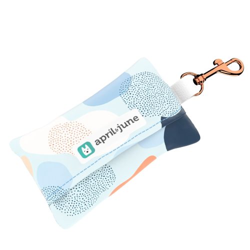 Pasztell kék és barack - Kutyakaki zacskó tartó - Pastel blue and peach - april & june