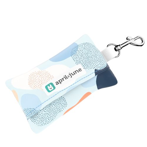 Pasztell kék és barack - Kutyakaki zacskó tartó - Pastel blue and peach - april & june