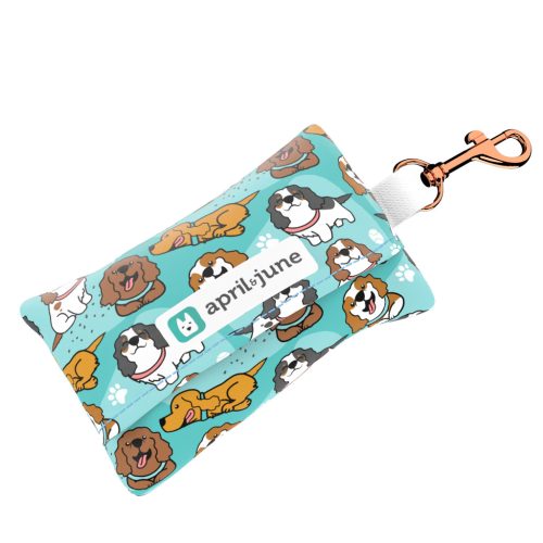 Spániel - Cavalier, kék - Kutyakaki zacskó tartó - blue - april & june