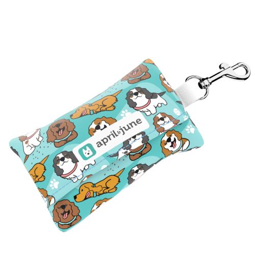 Spániel - Cavalier, kék - Kutyakaki zacskó tartó - blue - april & june