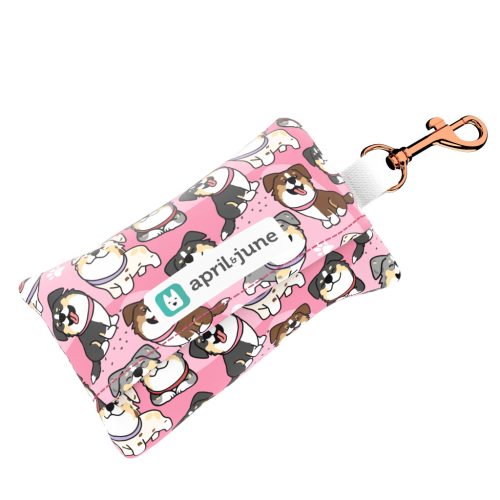 Ausztrál juhász, rózsaszín - Kutyakaki zacskó tartó - pink - april & june