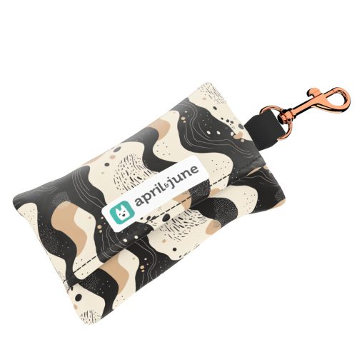 Bézs és fekete - Kutyakaki zacskó tartó - april & june