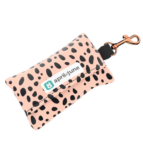 Fekete foltok rózsaszín alapon - Kutyakaki zacskó tartó - april & june