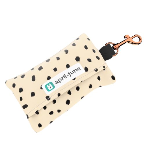 Fekete foltok bézs alapon - Kutyakaki zacskó tartó - april & june