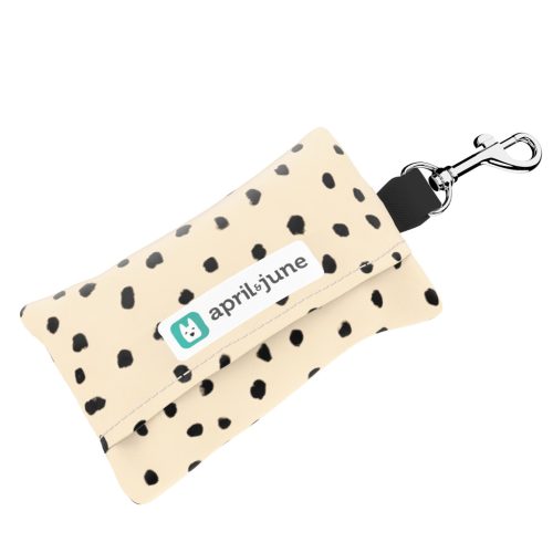 Fekete foltok bézs alapon - Kutyakaki zacskó tartó - april & june