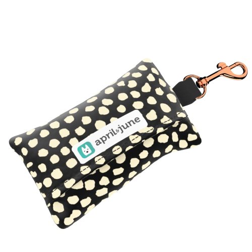 Bézs foltok fekete alapon - Kutyakaki zacskó tartó - april & june