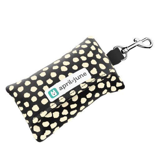 Bézs foltok fekete alapon - Kutyakaki zacskó tartó - april & june