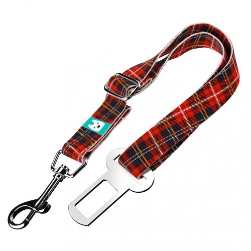 Klasszikus Piros Kockás - Kutya biztonsági öv - Classic Christmas Tartan Red - april & june