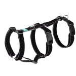 Szivecskés, fekete - Biztonsági Kutyahám és Macskahám - Black Hearts on Black - april & june