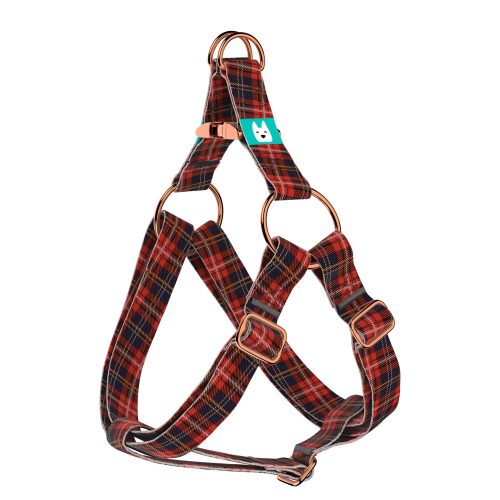 Klasszikus Piros Kockás - Belelépős Kutyahám - Classic Christmas Tartan Red - april & june