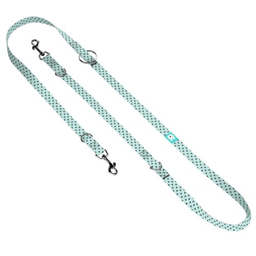 Szivecskés, kék - Tréning-és Oktatópóráz - Black Hearts on Blue - april & june