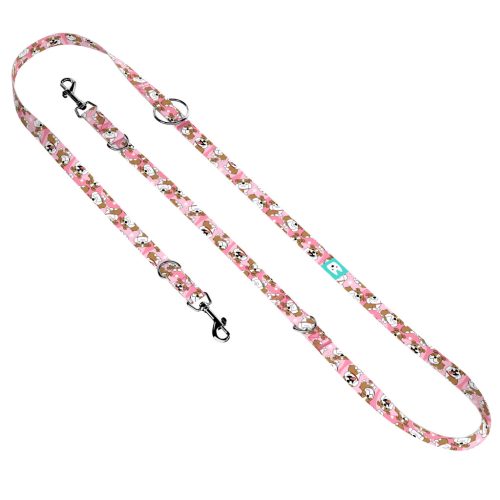 Angol bulldog, rózsaszín - Tréning-és Oktatópóráz - English Bulldog, pink - april & june