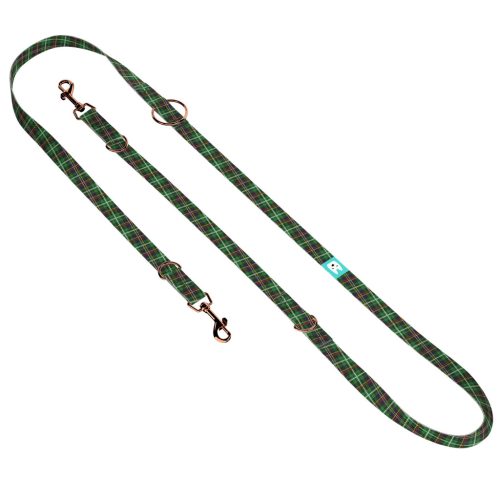 Klasszikus Zöld Kockás - Tréning-és Oktatópóráz - Classic Christmas Tartan Green - april & june