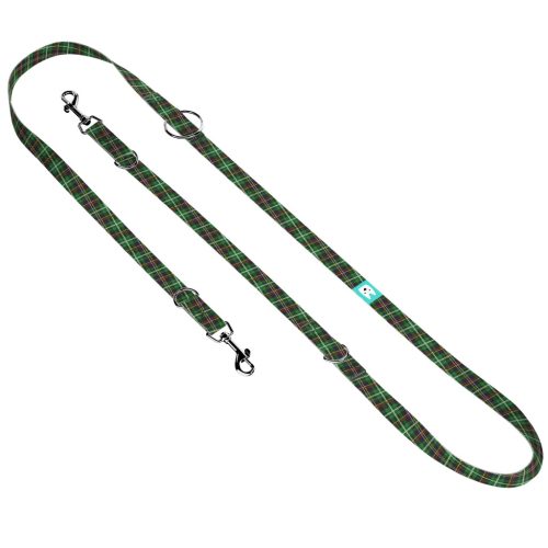 Klasszikus Zöld Kockás - Tréning-és Oktatópóráz - Classic Christmas Tartan Green - april & june