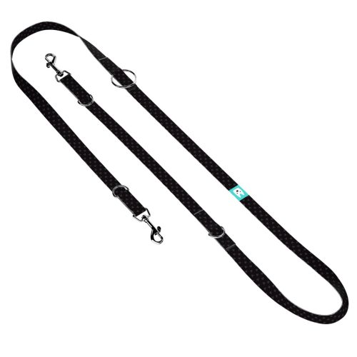 Szivecskés, fekete - Tréning-és Oktatópóráz - Black Hearts on Black - april & june