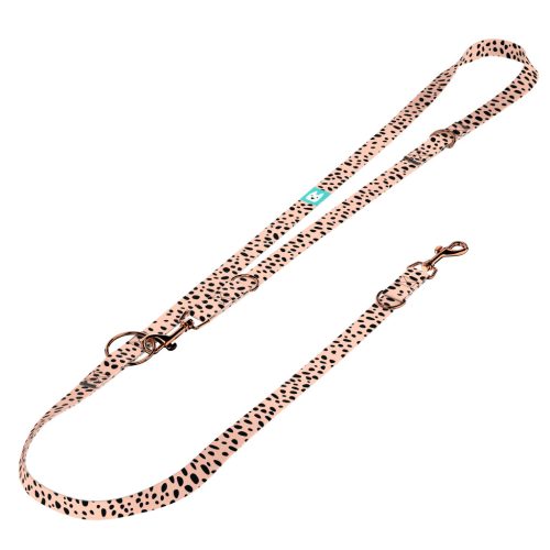 Fekete foltok rózsaszín alapon - Tréning-és Oktatópóráz - Black dots on pink - april & june