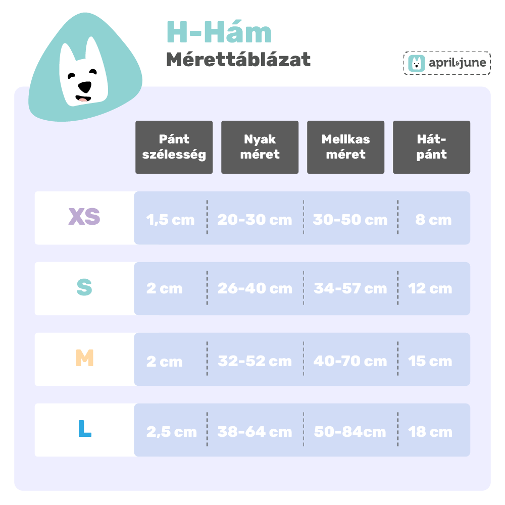 H-hám mérettáblázat - april & june