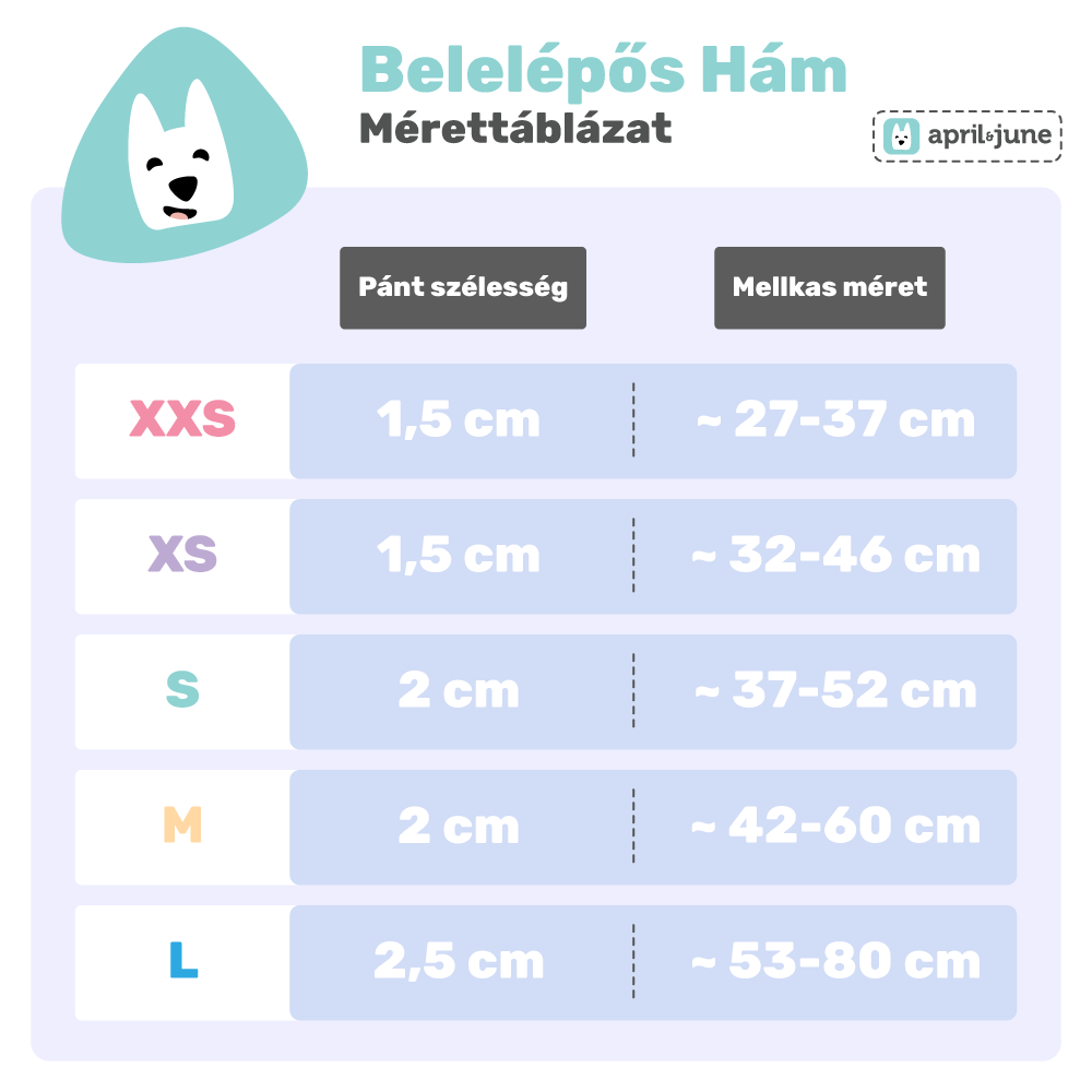 H-hám mérettáblázat - april & june